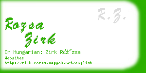 rozsa zirk business card